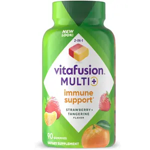 Vitafusion Multi+ Immune Support* – 2-in-1 Benefits & Flavors – Adult Gummy Vitamins with Vitamin C, Zinc, Daily Multivitamins, 90 Count