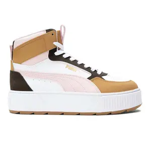 PUMA Womens Karmen Rebelle Mid Coco Lace Up Sneakers Shoes Casual - White