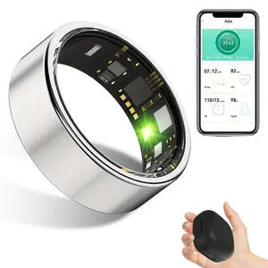 Smart Fitness Tracker Ring, IP68 Waterproof, 7-Day Battery Life, Heart Rate & Oxygen Monitoring, Compatible with iOS & Android, Charging Box Included
