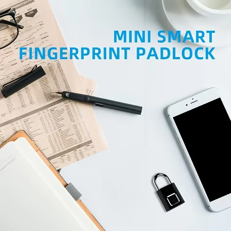 USB Rechargeable Biometric Fingerprint Lock Suitable for Gym Lockers, School Doors, Security - Keyless Anti-Theft Padlock with Fingerprint Scanner, USB- for, Lock Box, Door Lock (No Keys Required)