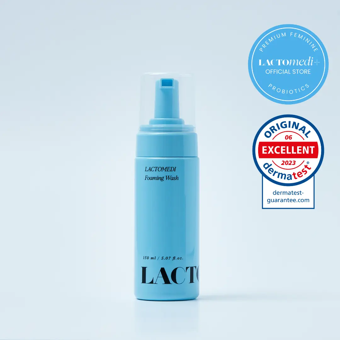 Lactomedi Foaming Wash - Gentle Microfoam for Sensitive Intimate Area, pH Balance, Odor & Dryness, Moisturizing & Smooth Cleanser - 5.07 fl oz.