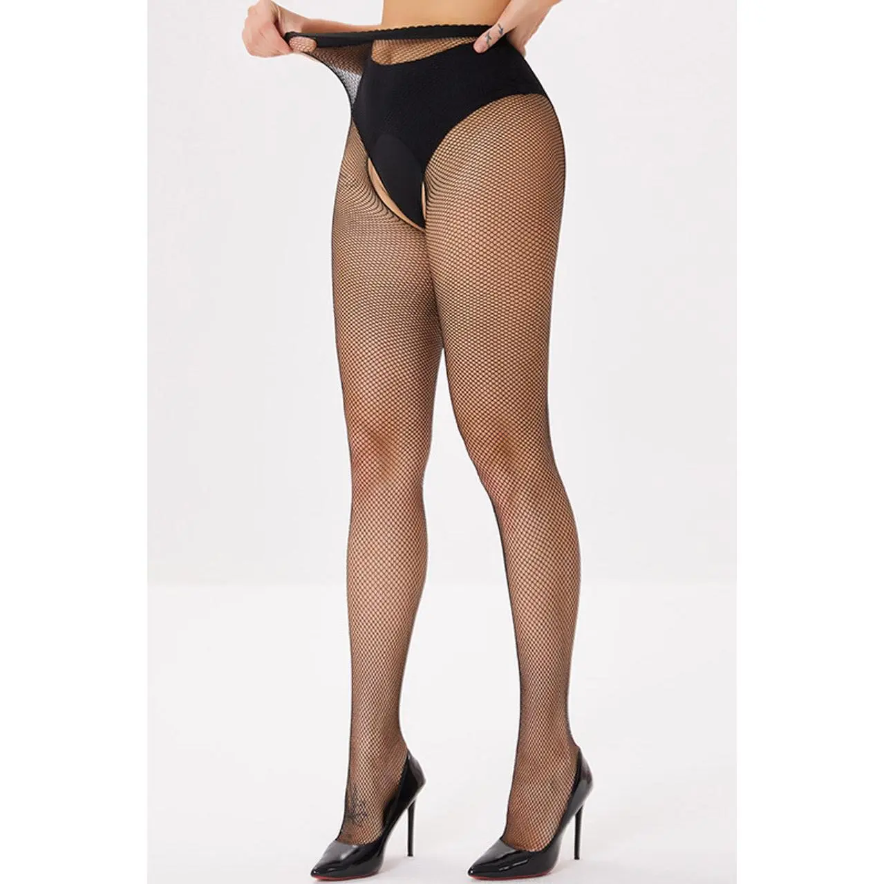 Fishnet Crotchless Pantyhose