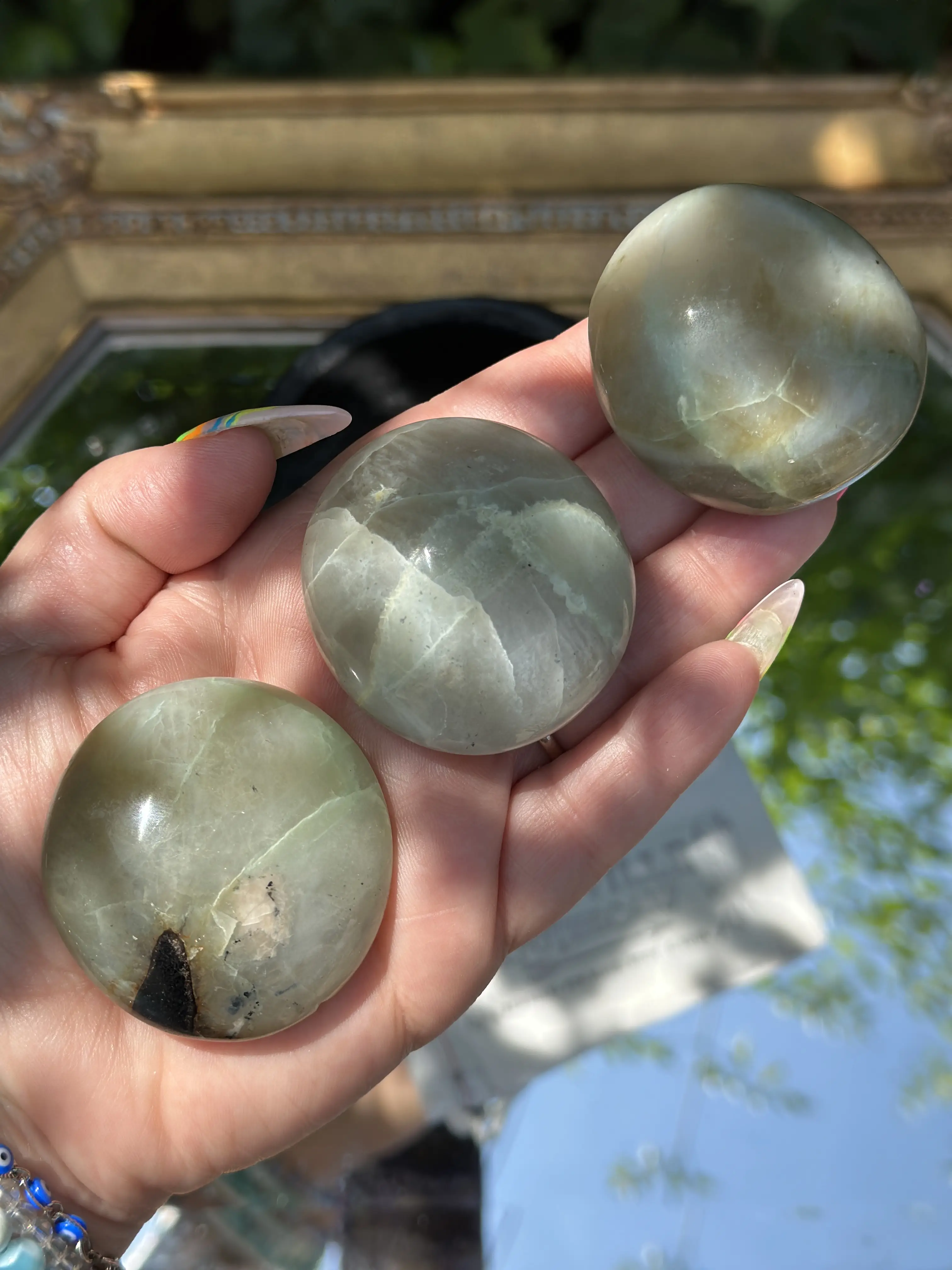 Amityville Apothecary Garnierite Palm Stone