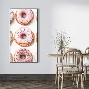 Conscious Sales C1FC2448ZSZUO8 24 x 48 in. Donuts Beige Framed Canvas - Stylish Home Decor Art Piece