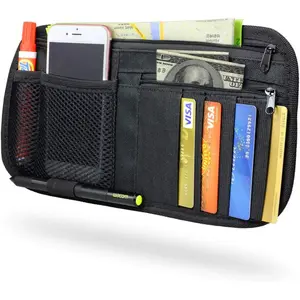 Car Sun Visor Organizer, Vehicle Visor Storage Pouch, Auto CD and Glasses Holder, Interior Car Accessories For Credit Card,Registration Document Fits Most Cars,SUVs,Jeeps,Trucks