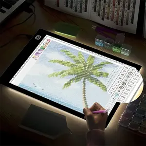 Portable A4 LED Tracing Light Box, Adjustable Brightness, Ultra-Thin Art Light Pad with Scale, Ideal for Drawing Sketching Diamond Painting