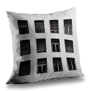360 Stand 14x14 in. Poly Twill Throw Pillow Insert, Windows Architecture Building Design Decorative Cushion, for Bedroom, Living Room Home Decor (Model C1PT1414WFOYD3)