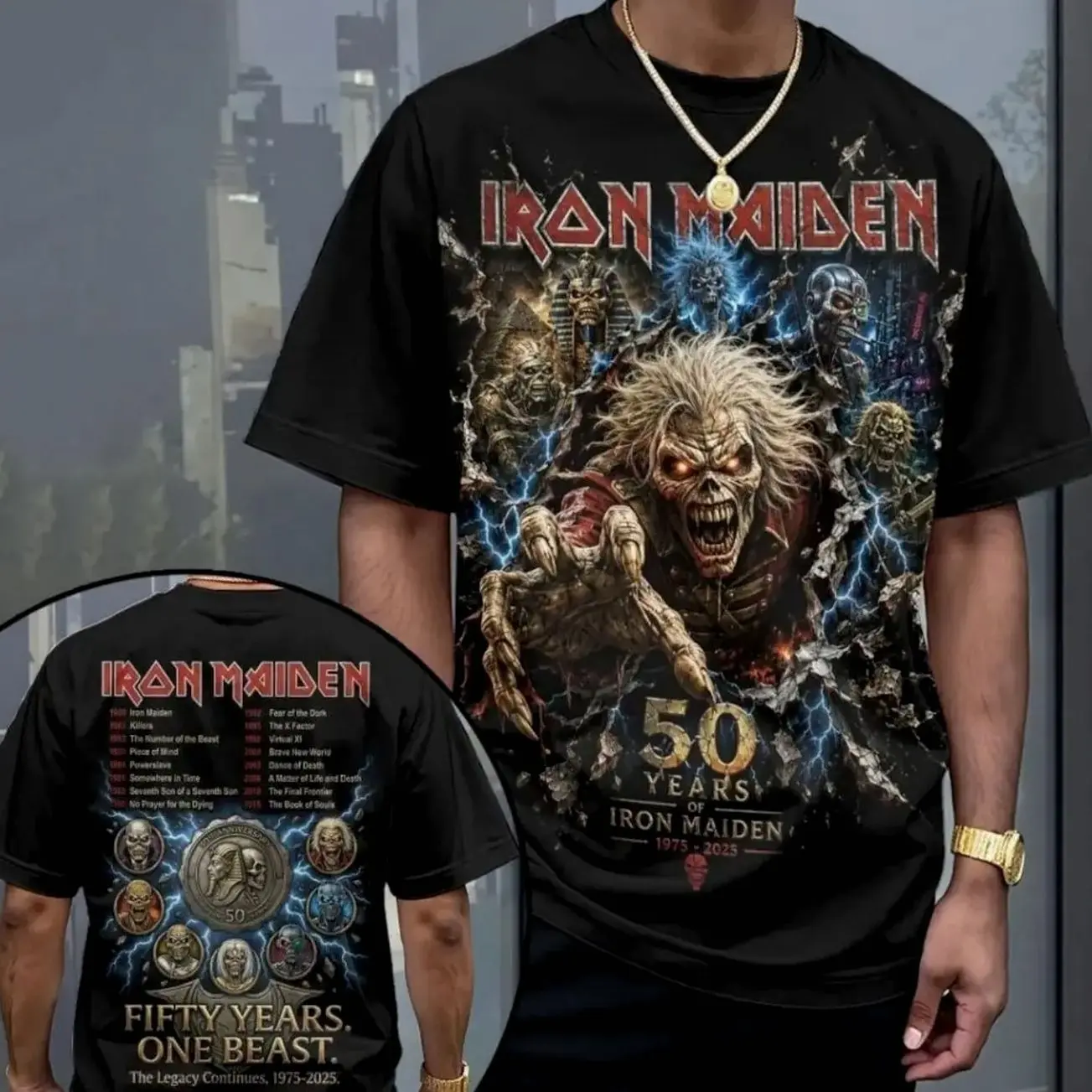 Iron Maiden 2026 World Tour 3D T Shirt Music Apparel RFQ