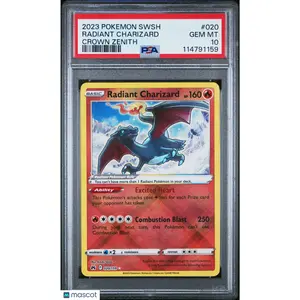 2023 POKEMON SWORD AND SHIELD CROWN ZENITH 020/159 RADIANT CHARIZARD - PSA 10