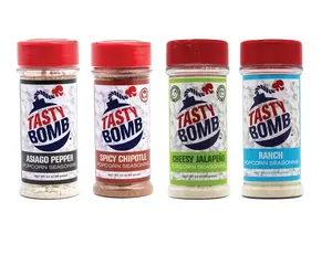 Zesty Flavored Popcorn Variety Pack - 4 Count Pack - Hot & Spicy Popcorn Flavoring with Asiago Pepper, Spicy Chipotle, Cheesy Jalapeño & Ranch Popcorn Seasoning Powder