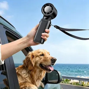 PKBD Portable Handheld Turbo Fan 1-199 Speed Adjustable with LED Display High-Power Motor Rechargeable Battery 3 IN 1 Pocket Design Mini Fans for Indoor Outdoor Travel Work Mother's Day Gift Low Noise Fan