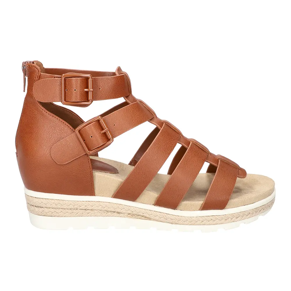 Easy Street Womens Simone Espadrille Gladiator  Casual Sandals Casual Low Heel 1-2" - Brown