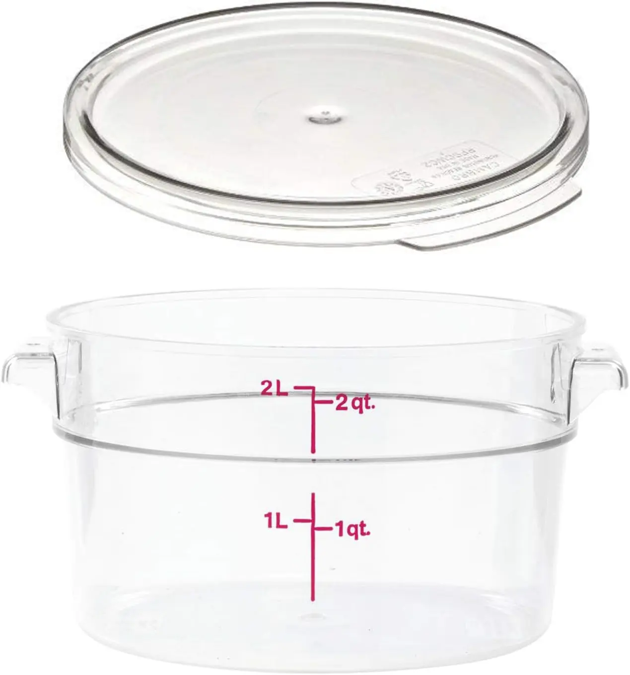 Cambro 2 Qt. Clear Round Polycarbonate Food Storage Container with Polycarbonate Lid Airtight Kitchen Utensils foodstorage freezersafe containers food cover microwave-safe preserving containers