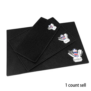 Barber Tool Mat, 1 Count Barber Station Mat, Non-slip Elastic Countertop Protective Pad, Hair Styling Accessories for Barber Shop, Salon Workstation, Sink Mat