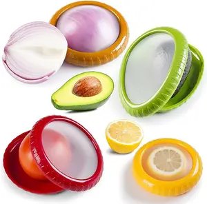 Avocado Preservation Box & Tomato Rack Set - 4 Reusable Refrigerator Storage Containers for Garlic Onions Lemons Potatoes - Compact & Efficient Kitchen Organizers