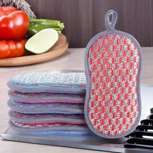 5/10/15 Piece Cleaning Sponge Set, Kitchen Cleaning Supplies, Home Kitchen Dishwashing Sponges, Durable No Scratch Scrubbers, Oil-Proof Dual-Sided Brushing Tools