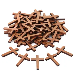 Wooden Crosses, 1.2x1.75 Inches, 30 Pack, Small Wooden Crosses, Wood Crosses for Crafts, Small Cross Pendant, Mini Cross, Small Crosses, Wooden Crosses Bulk, Easter Egg Fillers, Wooden Cross Set, Wooden Cross Decorations