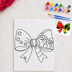 Color Your Own Canvas Paint Kit - Pre Pressed Canvas Panel - Juneteenth Pre Drawn Design