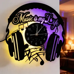 Vintage Vinyl Record Wall Clock, Nordic Style Art Decor, Silent Hanging Clock for Bedroom Living Room, Birthday Gift, Christmas Present, Led Wall Clocks