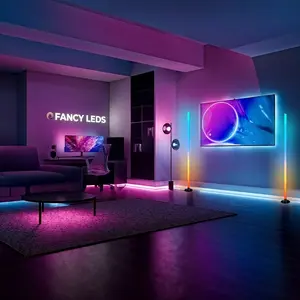 LED Rgbic Wall Corner Floor Lamp, RGB+ic Music Sync DIY Mode, Remote Control, USB Powered, Color Changing, Living Room Bedroom Decor, Modern Mood Lighting