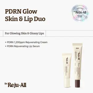 Dr. Reju-All PDRN Glow Skin & Lip Duo: Advanced PDRN Rejuvenating Cream + Advanced PDRN Rejuvenating Lip Serum - Face Moisturizer & Lip Balm for Radiance & Hydration, Korean Anti-Aging Skin Care