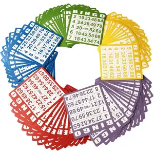 100 Bingo Game Cards - Disposable Reusable Paper Sheets for Kids Party School Classroom Family Gathering Activity Casino Trip