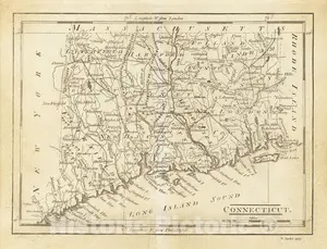 Connecticut - State Map, 1814 | Historical Map Reproduction