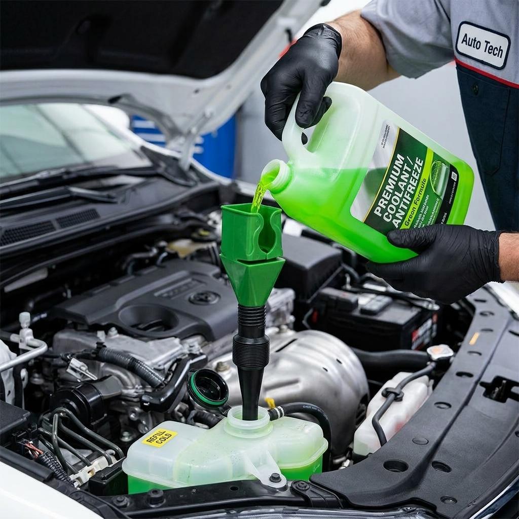 3-Piece Collapsible Funnel Set — Retractable Auto-Filling Funnel (with Bottle-Mouth Clip). A versatile tool for oil changes and fluid transfer in cars, motorcycles, and various types of engines; suitable for dispensing engine oil, gasoline, and coolant.