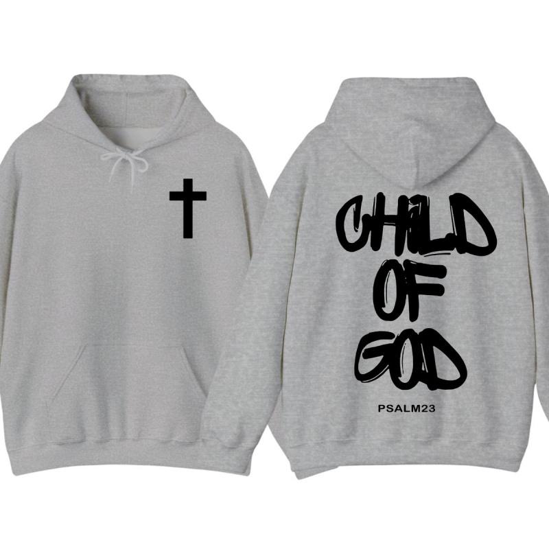 Child of God 2-sided Hoodie, Faith Graphic Pullover, Christian Streetwear Sweatshirt, Unisex Casual Outfit, Trendy Spiritual Apparel