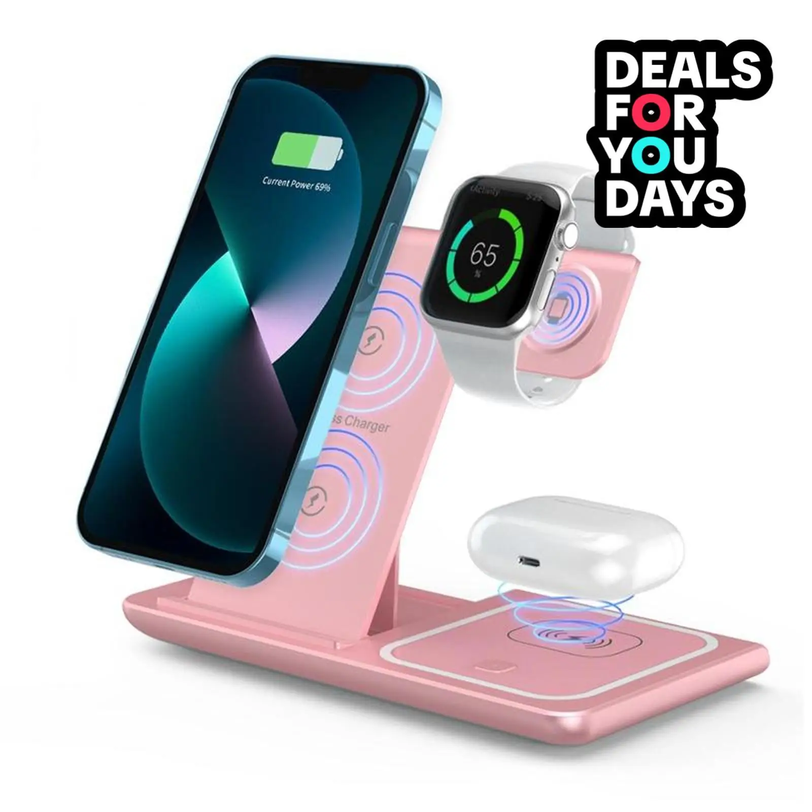 Deals for youdays Mey-norway 3-in-1 Wireless Charger iPhone,15W Fast Charging Stationfor Multiple Devices,Sutiable foriPhone 16/15/14/13 /12Series & S