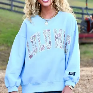 Lulu Mac Sweatshirt Baby Blue & Camo Logo