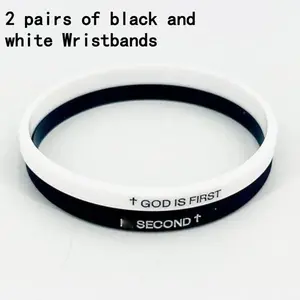 God Is First IM SECOND Christian Bracelet! Engraved Bible Verses, Cross Silicone Rubber, Faith-Based Gift for Women Men, Religious Easter Gifts