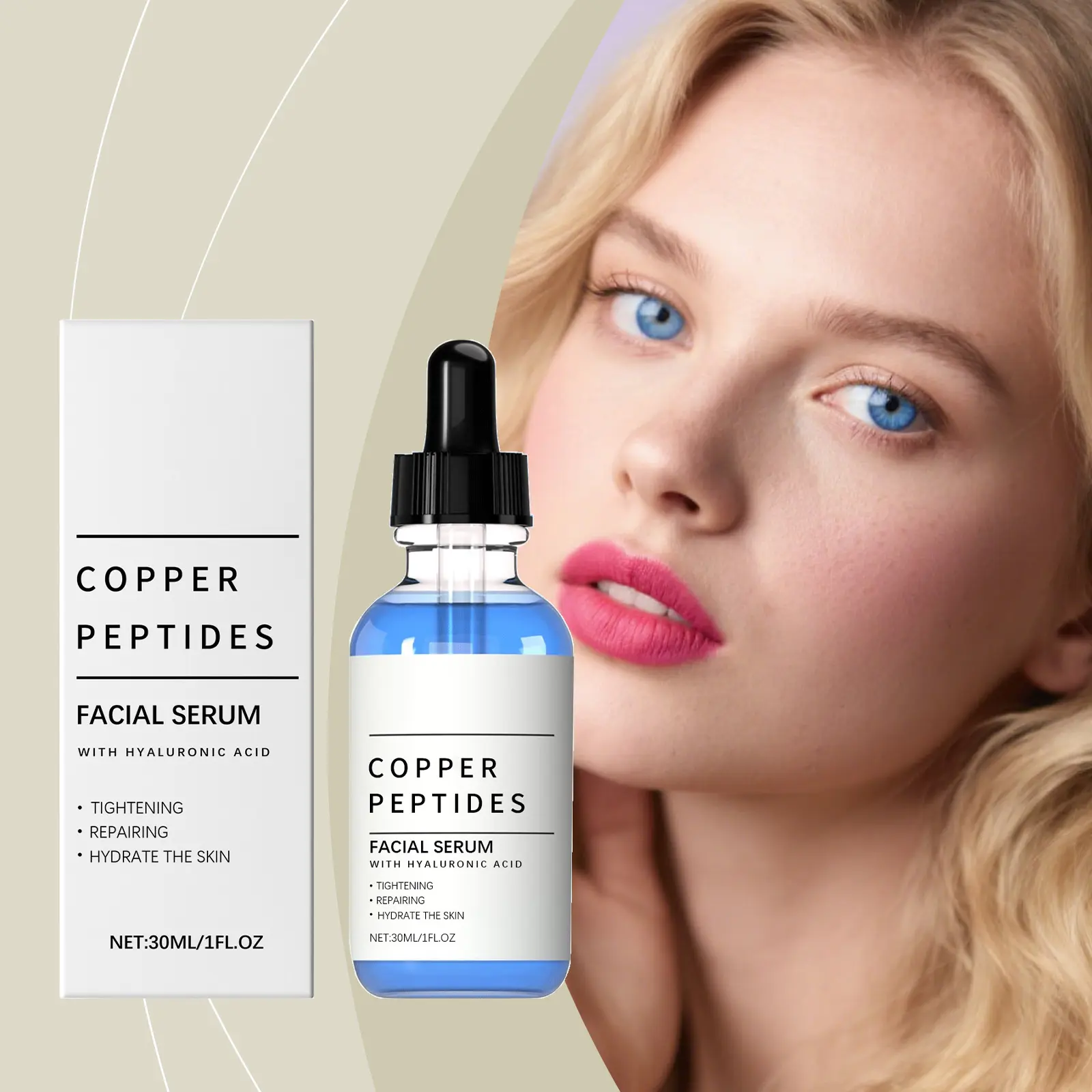 GHK-Cu Copper Peptide Serum with Hyaluronic Acid | Anti-Aging Facial Serum, Deep Moisturizing & GHK-Cu Copper Peptide Serum with Hyaluronic Acid | Anti-Aging Facial Serum, Deep Moisturizing &