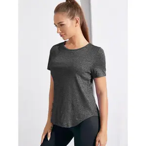Womens Lightweight Hipster Round Bottom Short Sleeve Tunic T Shirt