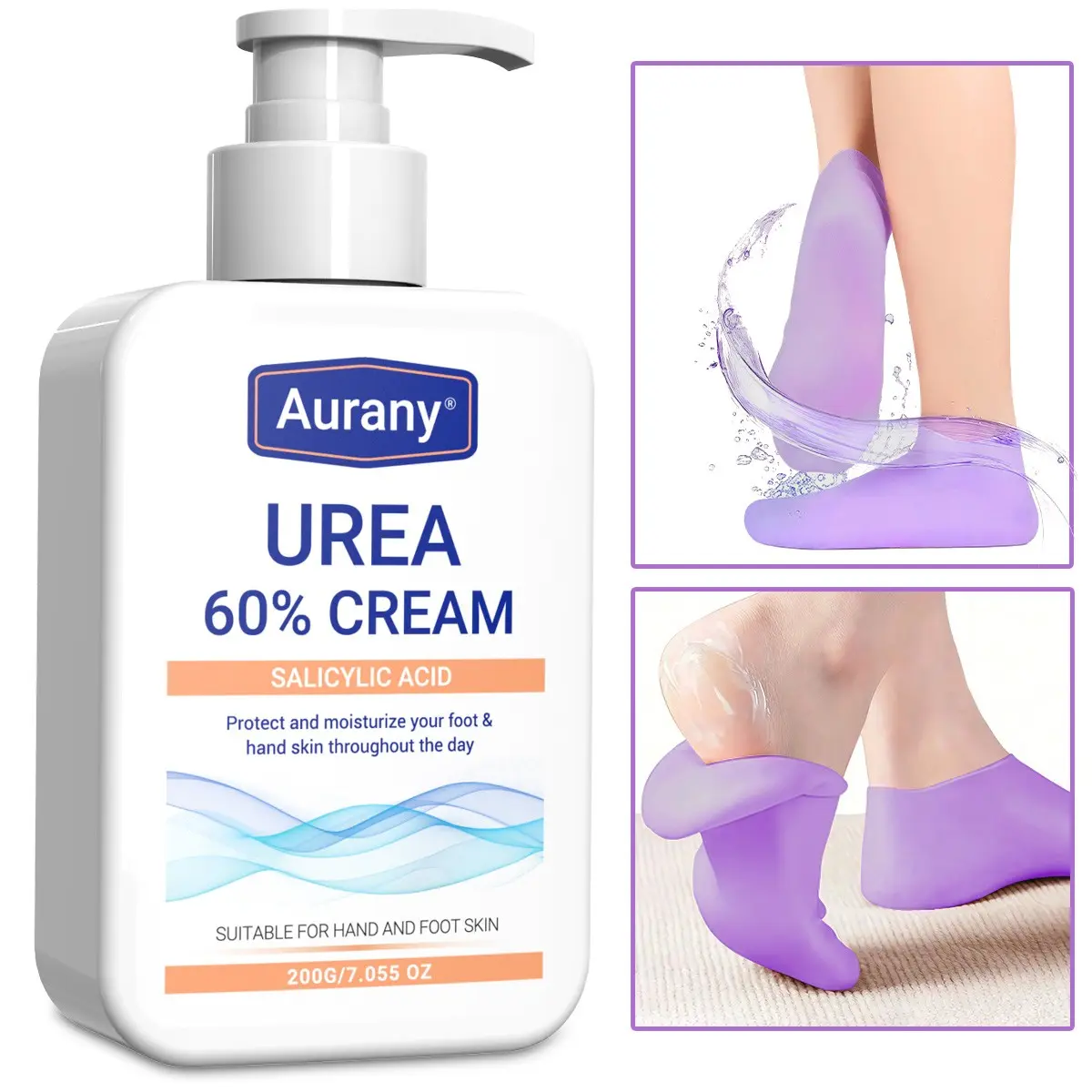60% Urea Cream, Crema Con Urea Para Los Pies, Urea Hand Cream For Dry Cracked Hands, Moisturizing Hand Cream, Protect & Moisturize Foot & Hand Skin, Intense Hydration For Dry, Rough, Cracked Skin, Softens & Smooths, 200g For Daily Care