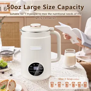 40.58oz (1.2L) Automatic Nut Milk Maker Machine for Homemade Oat Milk, Almond Milk, Soy Milk, Milkshakes, and Grain-Based Beverages with Delay Start, Keep Warm,