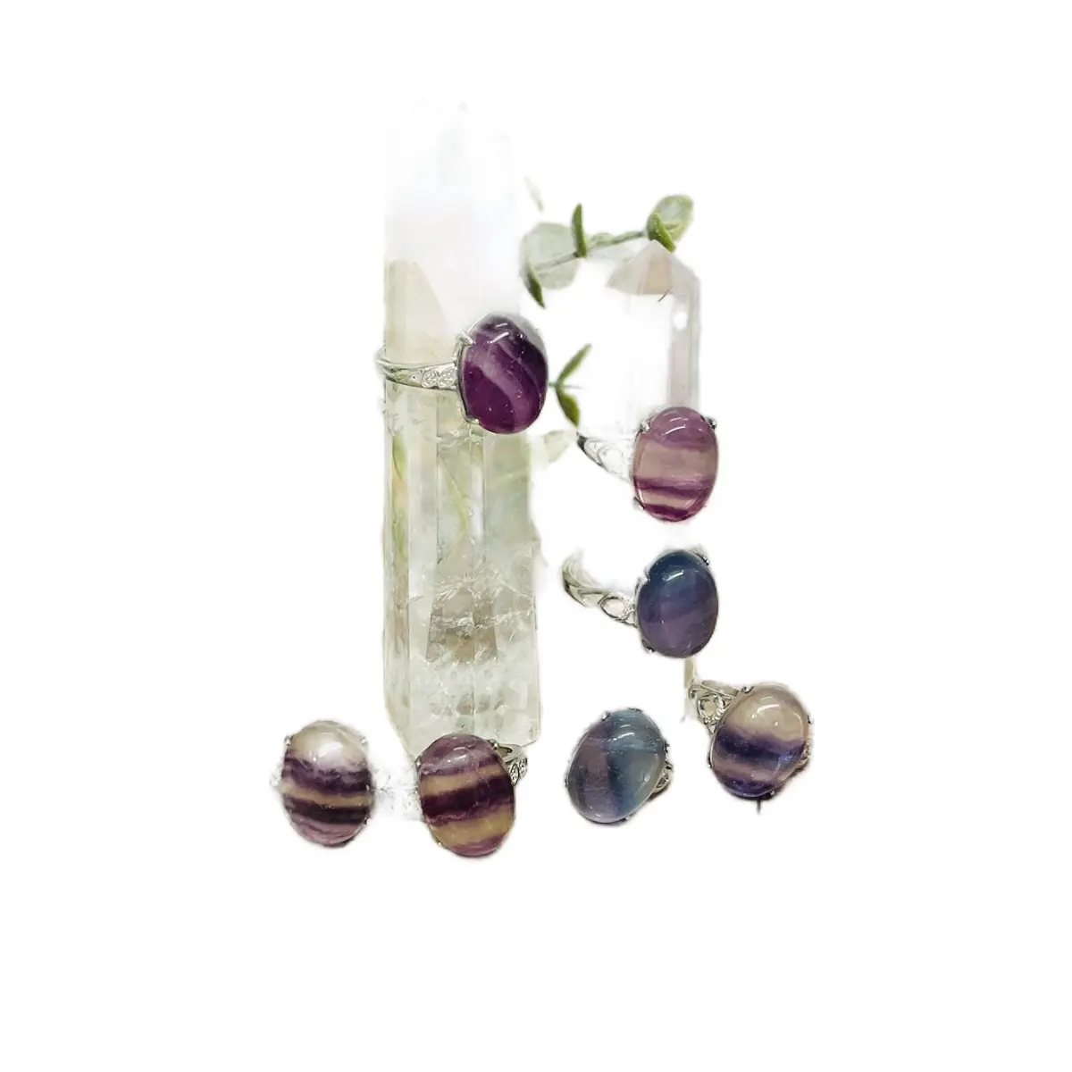 Rainbow Fluorite Ring Rainbow Fluorite Ring