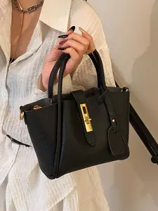 Women's Fashionable Temperament Handbag, Simple Retro Style Versatile Handbag for Work, School, Daily Commuting, Practical Gift Giving Handbag, Pu Leather Bag