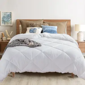 Kasentex Down Alternative Fiber Fill Duvet Insert - Hypoallergenic, Machine Washable Duvet, Diamond Box Stitch, All-Season Bedding for Bedrooms, Twin/Queen/King Sizes