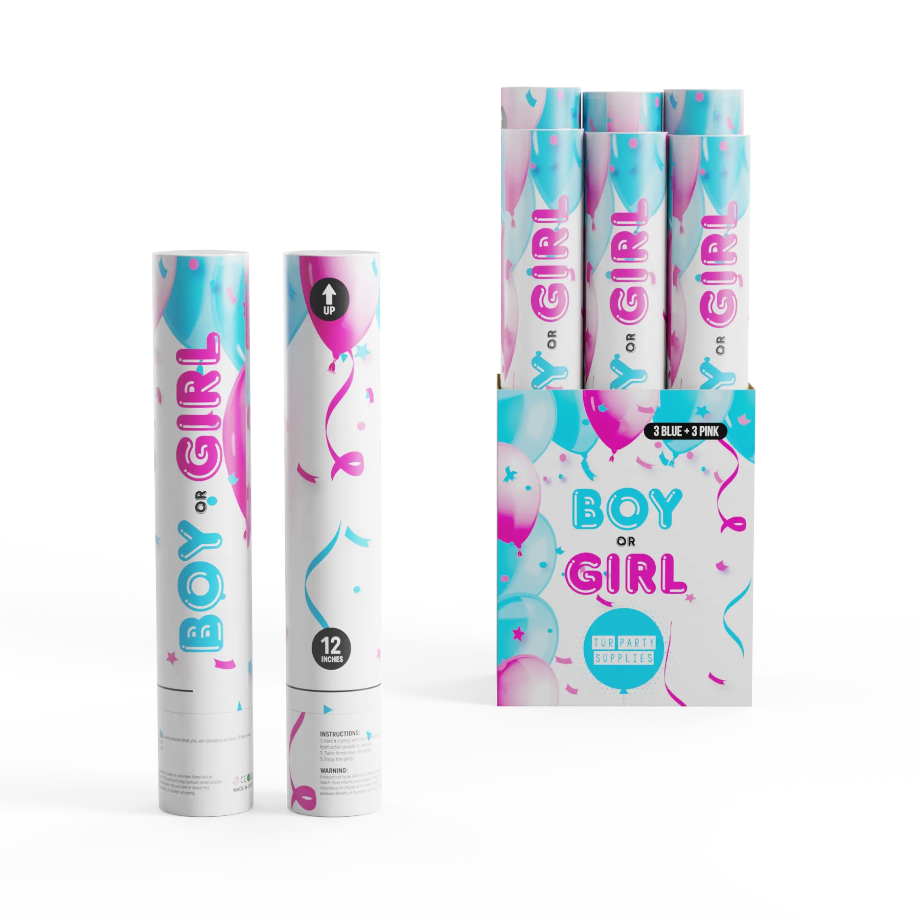 Gender Reveal Cannons - Powder & Confetti Kit