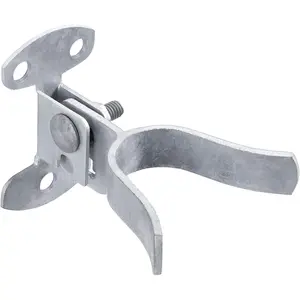 1 Pack Chain Link Fence Gate Latch, 1-3/8" Wall Mount (Flat Back) Metal Gate Fork Latch Hardware with Lag Bolt for Fence Gate Frames, Easily Mounts to Post or Wall