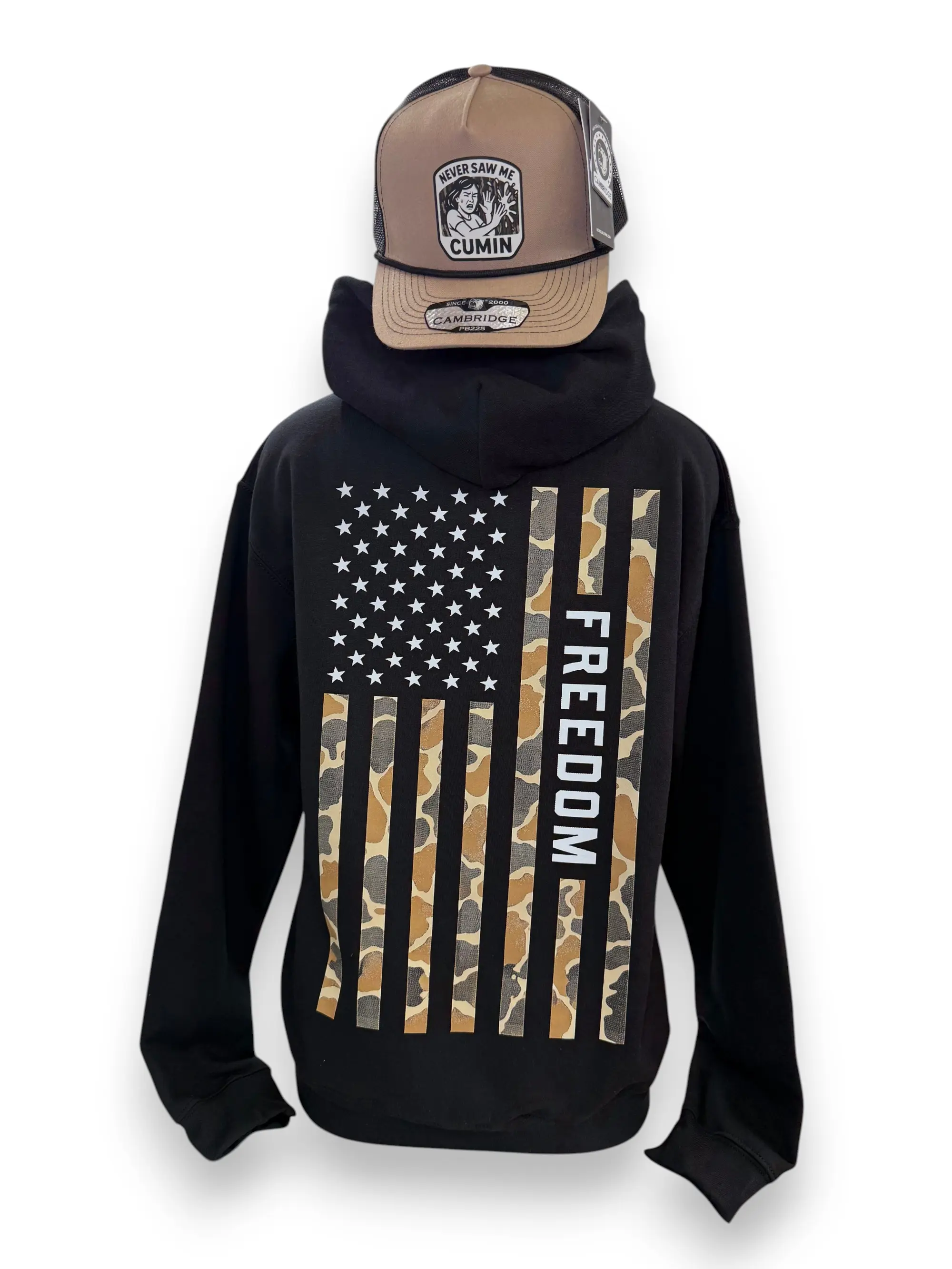 Freedom Flag | Desert Tan Hoodie by Luckless Outfitters