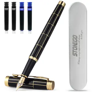 Metal Fountain Pen Set, 1 Set Luxury Fountain Pen with Ink Refill, Calligraphy Pen for Writing Drawing Journal, Executive Business Signature Gift Pen, Specialty Pen, Writing Pens