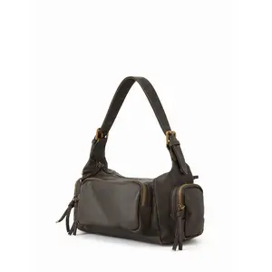 Cider DISTRESSED FAUX LEATHER SHOULDER BAG