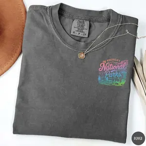 Comfort Colors Vintage National Park Shirt - Outdoor Hiking & Camping Tee - Gift for National Park Lover & Traveler