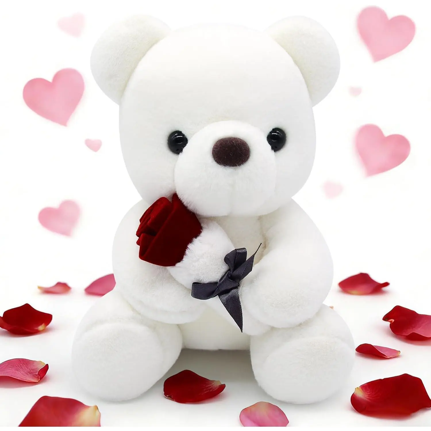 Teddy Bear Plush with Rose, 9 Inch Teddy Bear for Party Gifts, Holiday Presents for Girlfriend, Boyfriend and Kids, Cute Bear Stuffed Animal, Ideal for Anniversary, Birthday and Party Favors, Home Decoration Magnetic Ratchet Screwdriver Set perfect gag