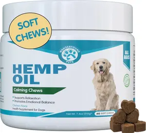 Wanderfound Pets Hemp Oil Calming Chews for Dogs – Natural Anxiety & Stress Relief Soft Chews for Relaxation, Emotional Balance & Daily Calming Support | Chicken Flavor | All Breeds & Sizes