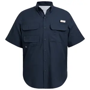Bassdash UPF 50 Men’s Fishing Dress Shirt Button Down Woven Short Sleeve Outdoor Casual Top