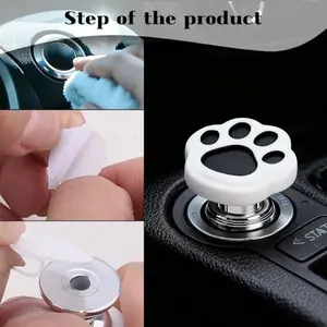 Cute Cat Paw Car Engine Start Button Cover, Adorable Kitty Car Accessories, Interior Decor, Novelty Cat Birthday Gift, Cat Lover Present