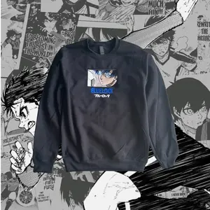 Isagi Blue Lock Embroidered Sweatshirt Menswear Tops Man